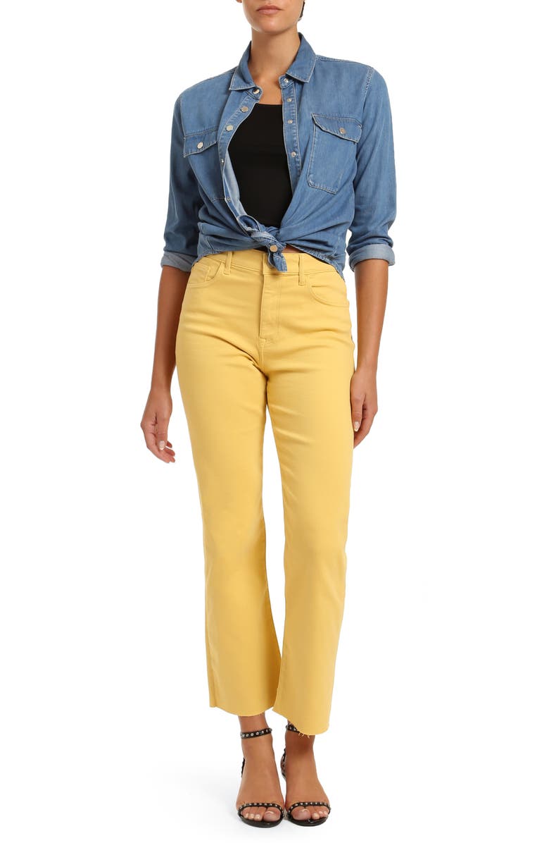 Mavi Jeans Barcelona High Waist Raw Hem Wide Leg Jeans, Alternate, color, 