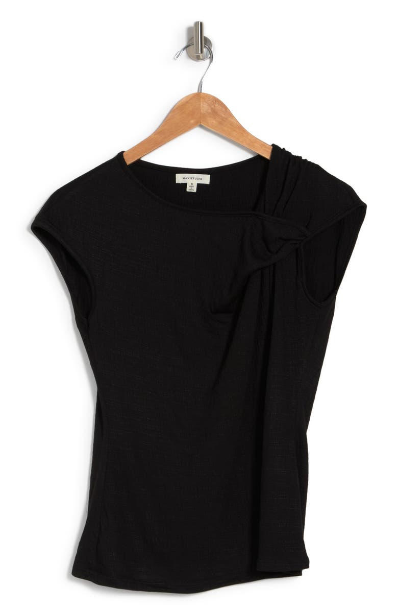 MAX STUDIO Textured Side Gather Top, Alternate, color,