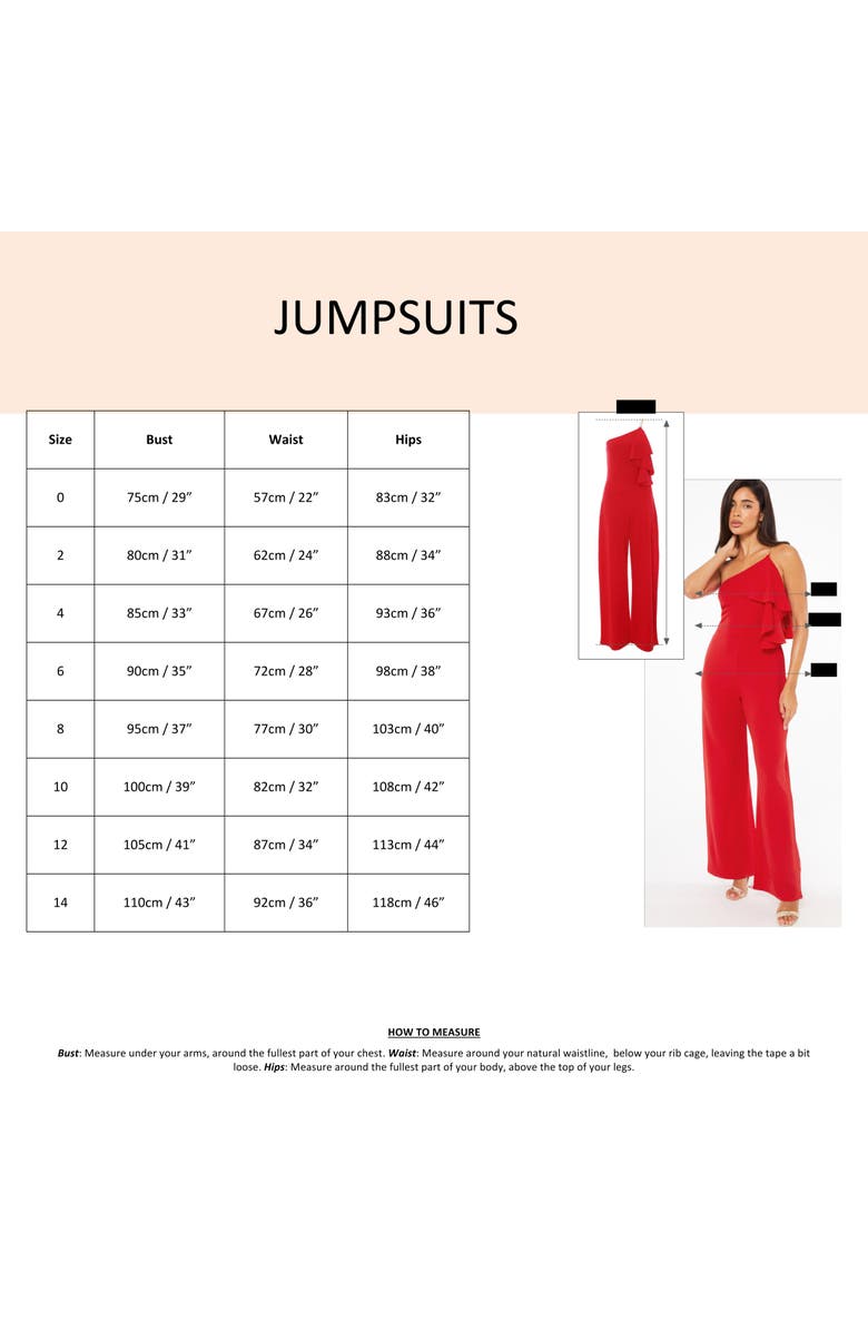 QUIZ Buckle Frill Detail Palazzo Jumpsuit, Alternate, color, Black