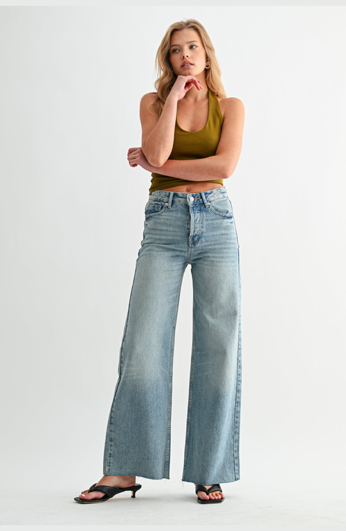 Jemina Denim Beach-to-bar Pant In Blue