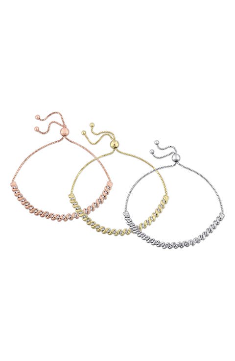 Set Of 3 Diamond Slider Bracelets - 0.73ct.