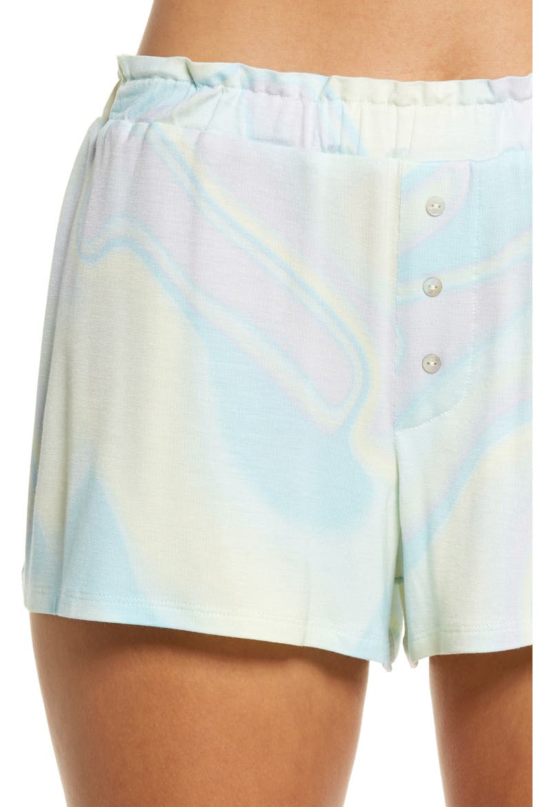 Intimates All American Long Sleeve Shortie Pajamas, Alternate, color, IRIDESCENT