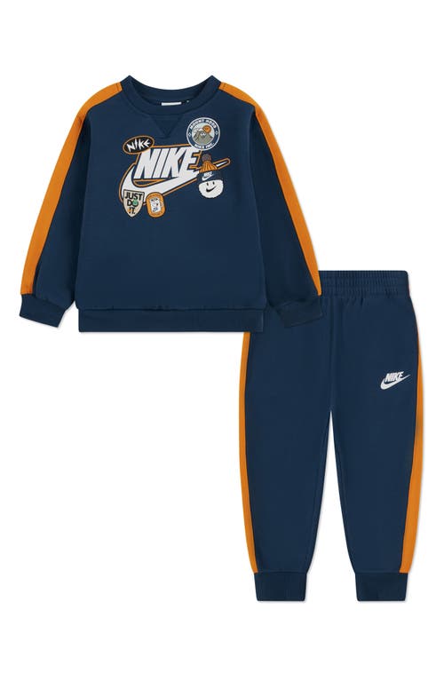 Nike Kids' Logo Sweatshirt & Joggers Set In Blue