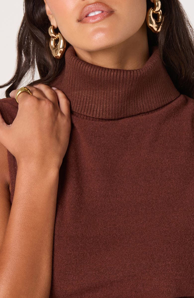 ASTR the Label Sleeveless Turtleneck Sweater, Alternate, color, Dark Rust
