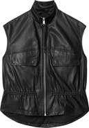 AllSaints Flor Zip-Up Leather Gilet