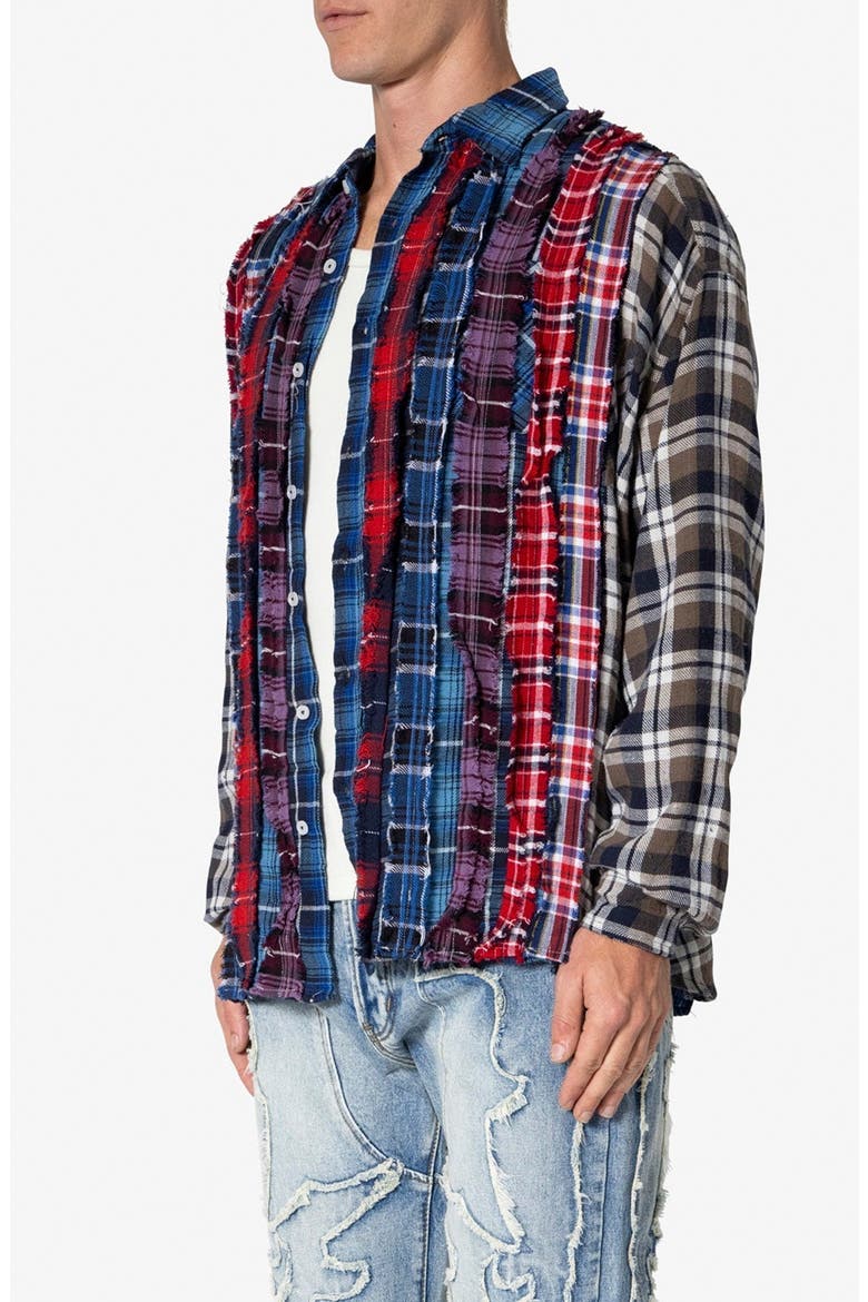 Tuxedo Plaid Cotton Flannel Button-Up Shirt, Alternate, color, MULTI