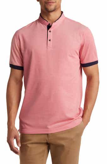 Trim Fit Band Collar Short Sleeve Polo