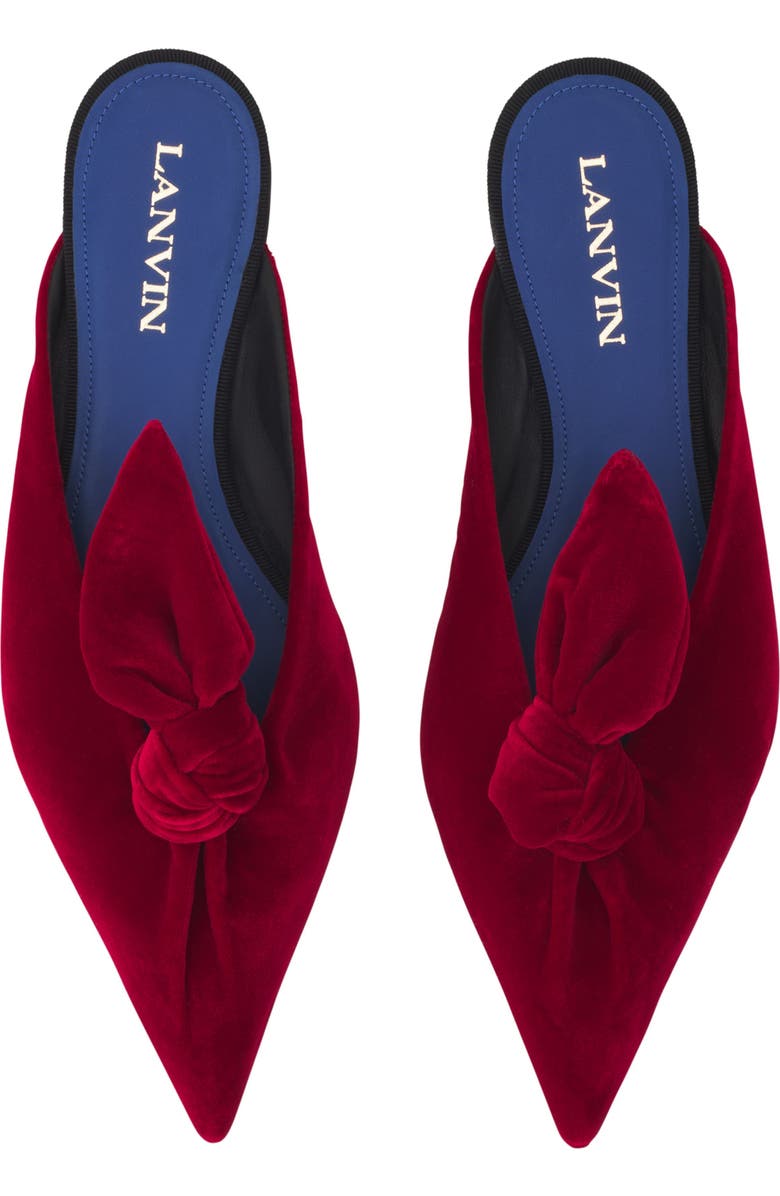 Lanvin Midnight Step Velvet Bow Mule, Alternate, color, Red