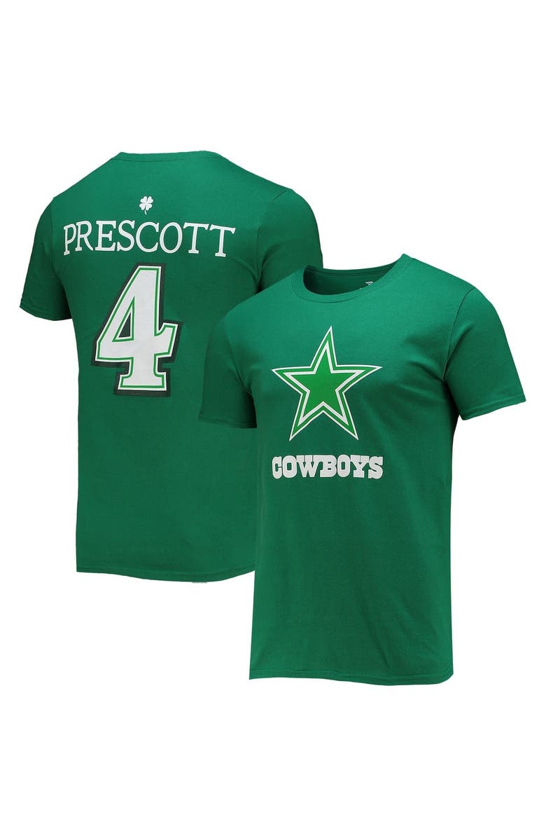 FANATICS Men's Fanatics Branded Dak Prescott Green Dallas Cowboys St. Patrick's Day Icon Player T-Shirt, Alternate, color,