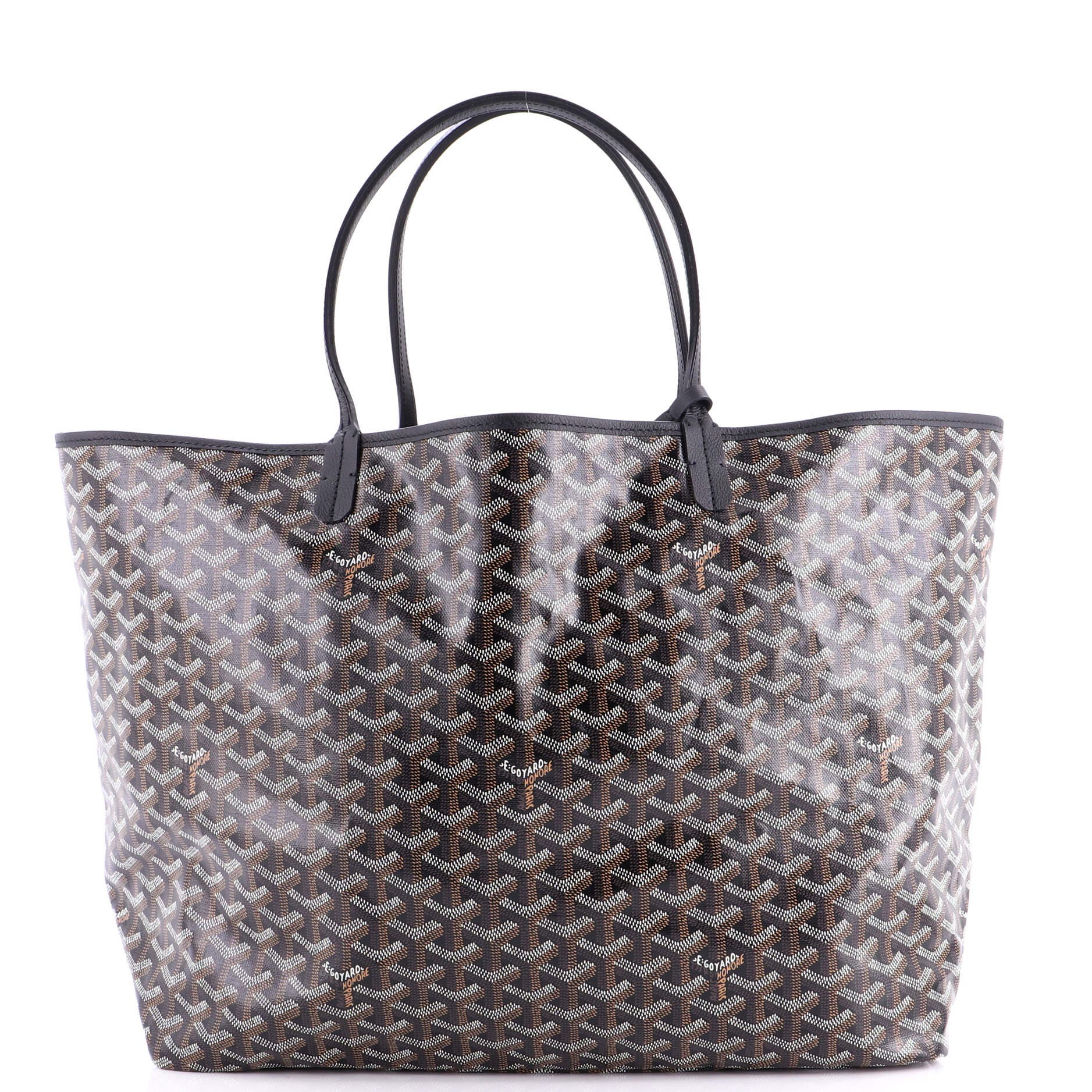 Pre-Owned Goyard Saint Louis Tote Coated Canvas GM, Main, color, Black
