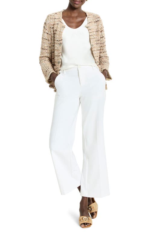 Nic + Zoe Nic+zoe Tonal Mix Open Stitch Cotton Blend Knit Jacket