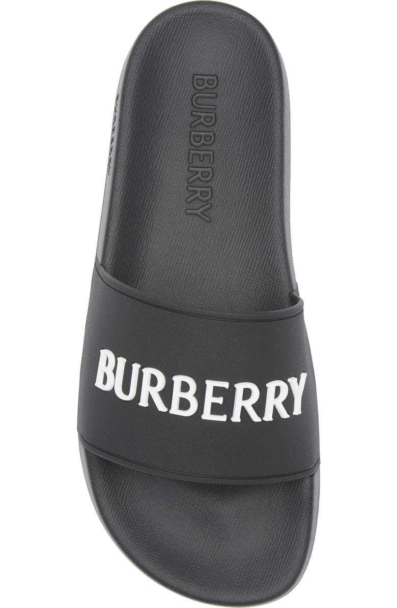 Burberry Furley Slide Sandal, Alternate, color, Black/ White