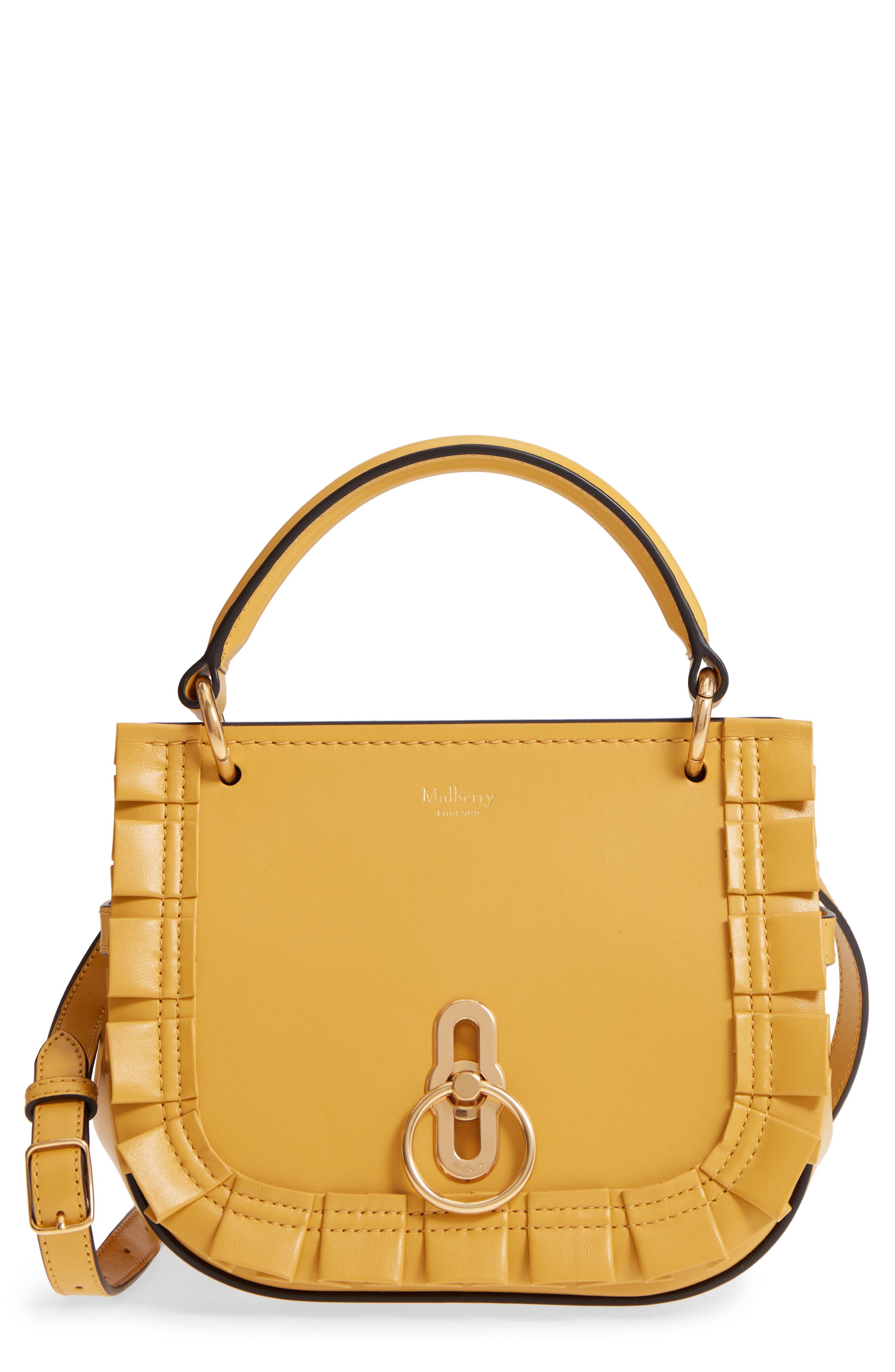 Mini Amberley Leather Crossbody Bag, Main, color, EARTH YELLOW
