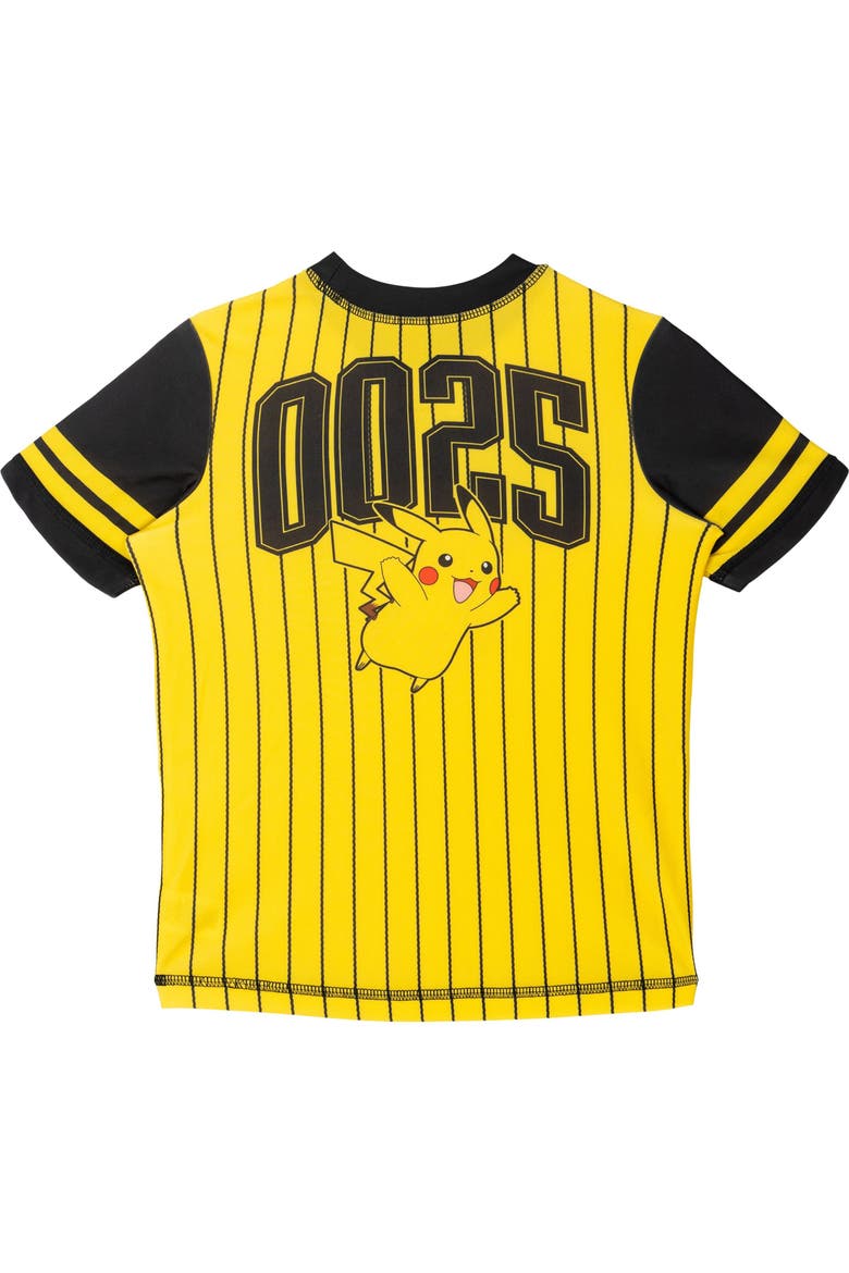2-Piece Swimwear Rash Guard and Swim Trunks Set UPF 50+, Alternate, color, Pikachu Black Yellow