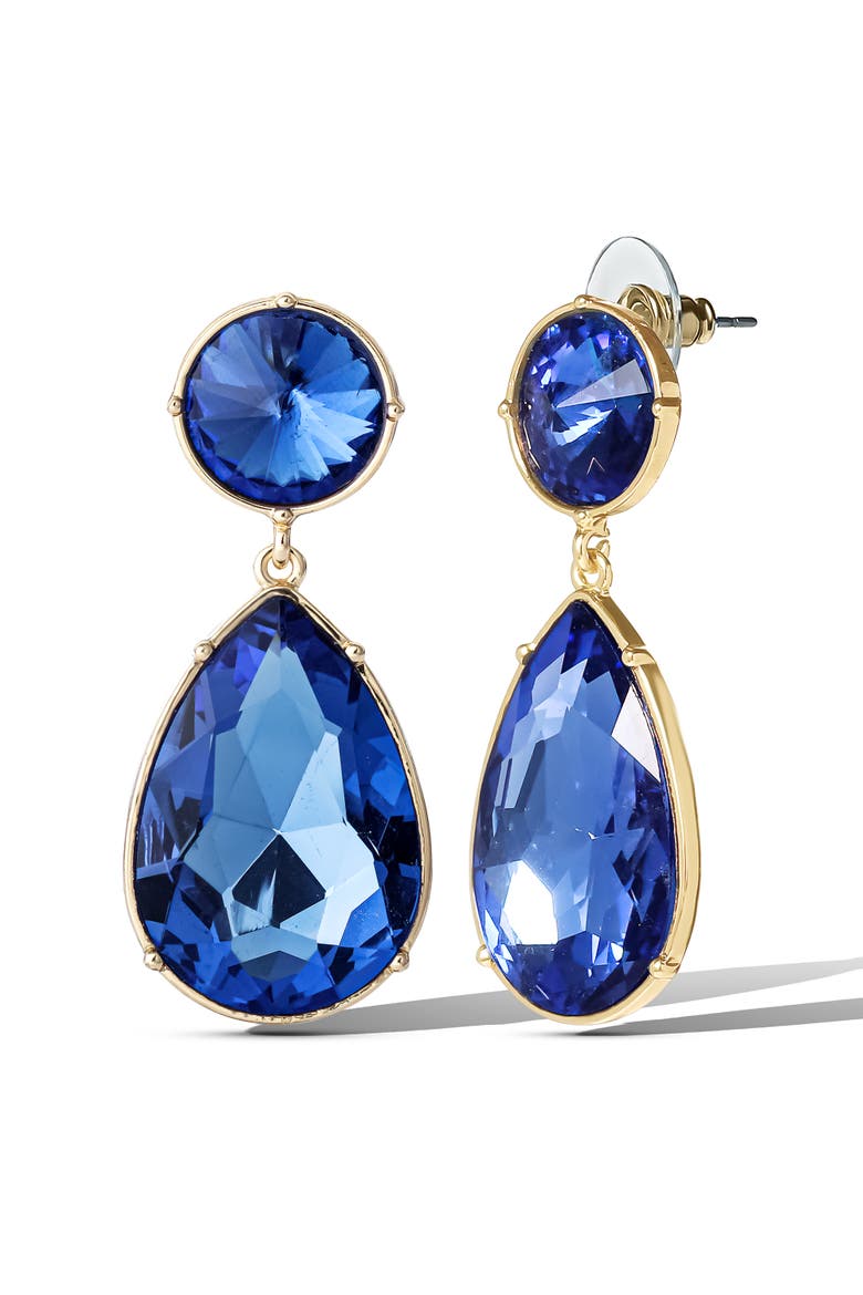 Blue Teardrop Statement Earrings, Alternate, color, Blue