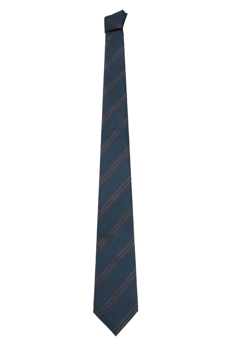Silk Microstructure Tie, Alternate, color, NAVY