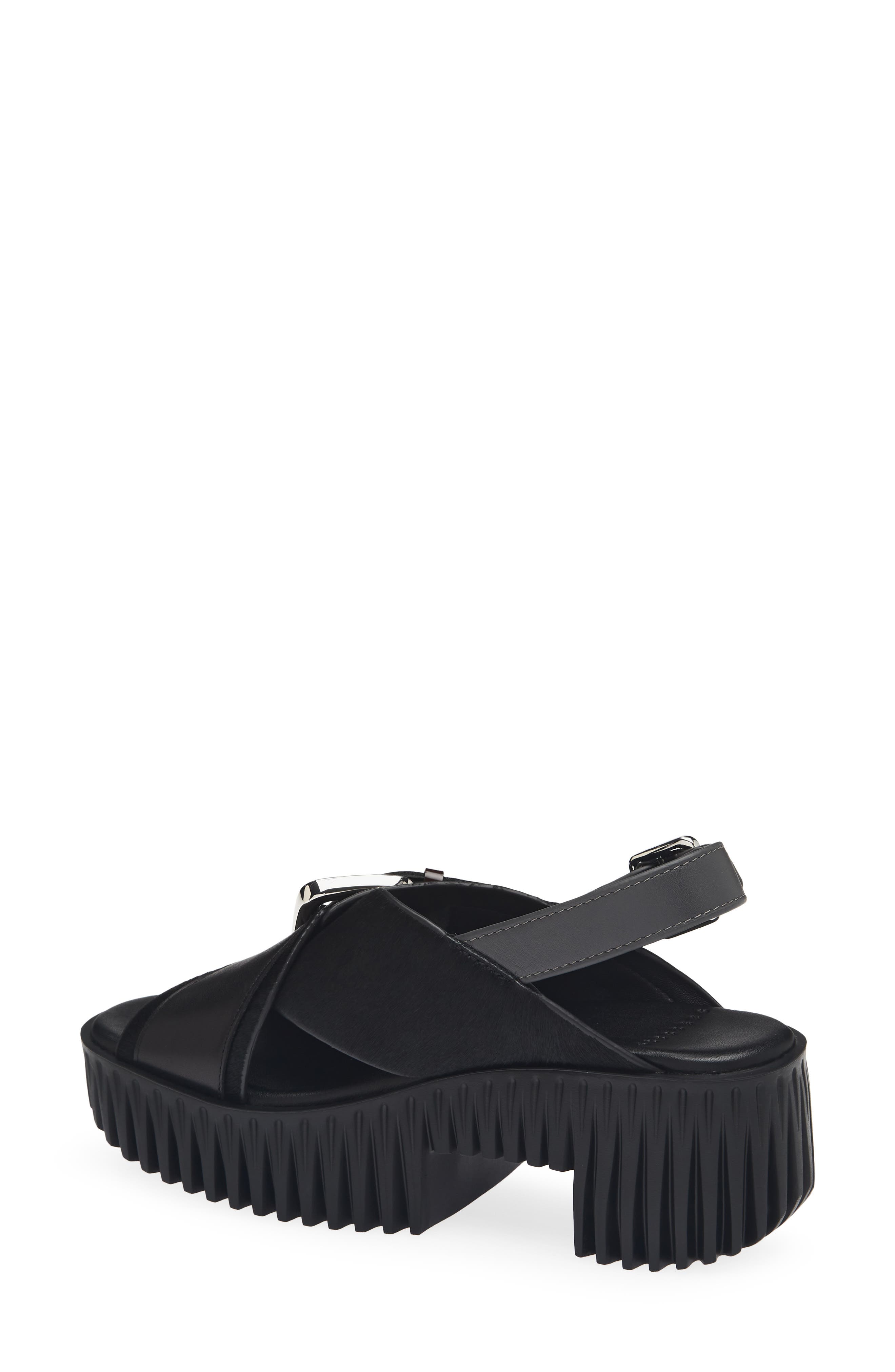 Plia Juno Leather Platform Sandal, Alternate, color, NOIR