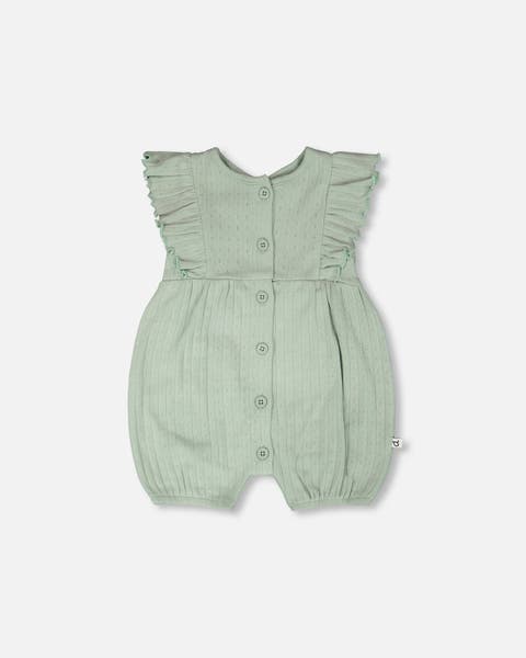 Cotton Pointelle Jersey Romper with Frills (Baby)