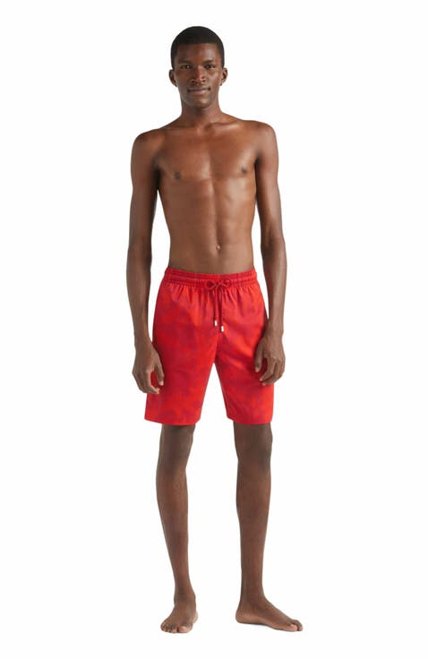 Men's Flower Power Long Stretch Swim Shorts