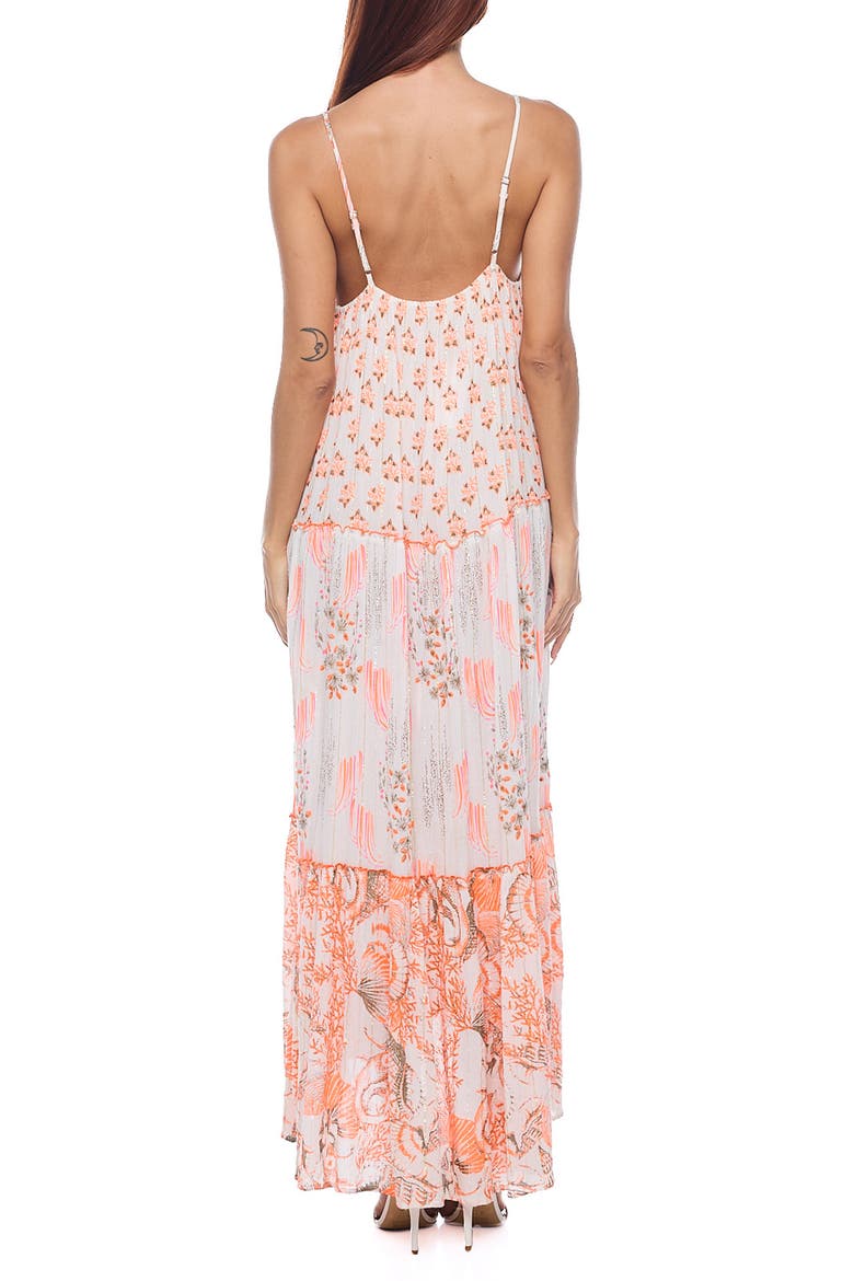 Button Half Placket Maxi Sundress, Alternate, color, PEACH