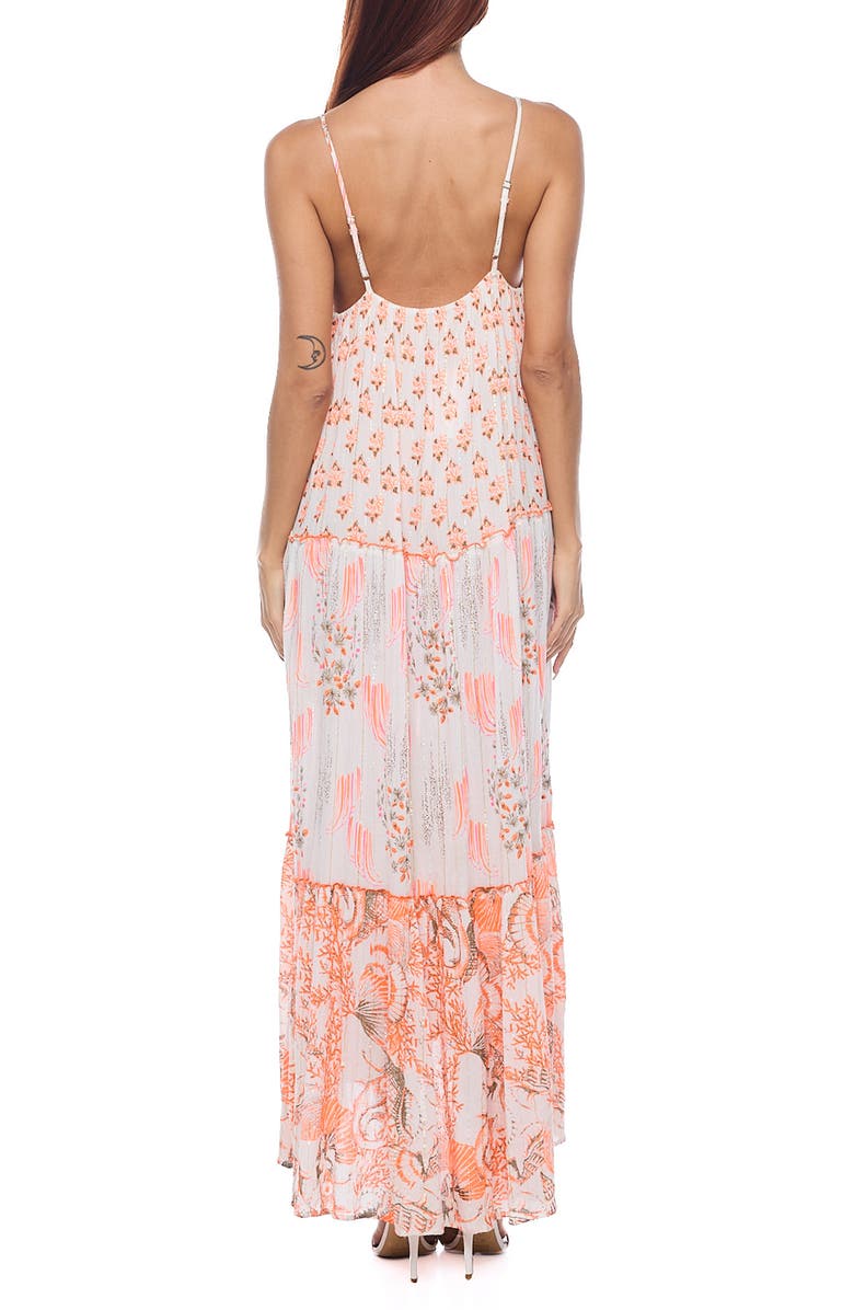 RANEES Button Half Placket Maxi Sundress, Alternate, color, Peach
