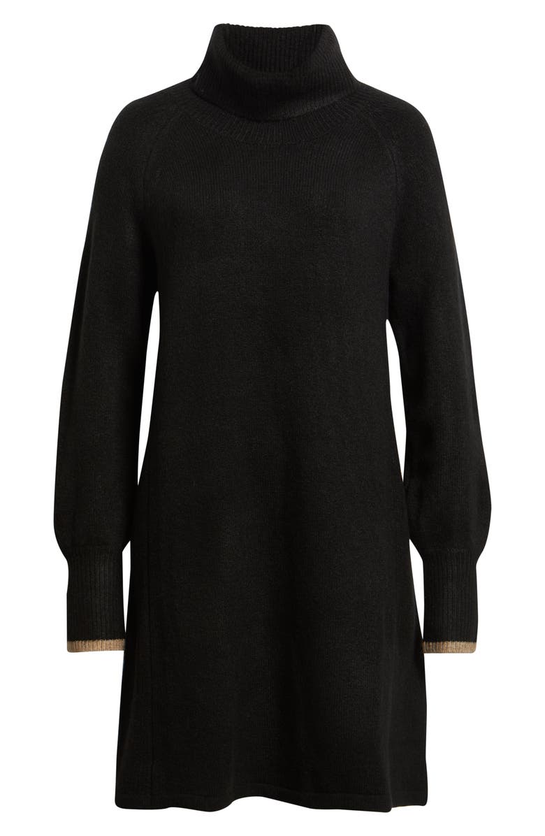 Hatley Swing Turtleneck Long Sleeve Sweater Dress, Alternate, color, Black