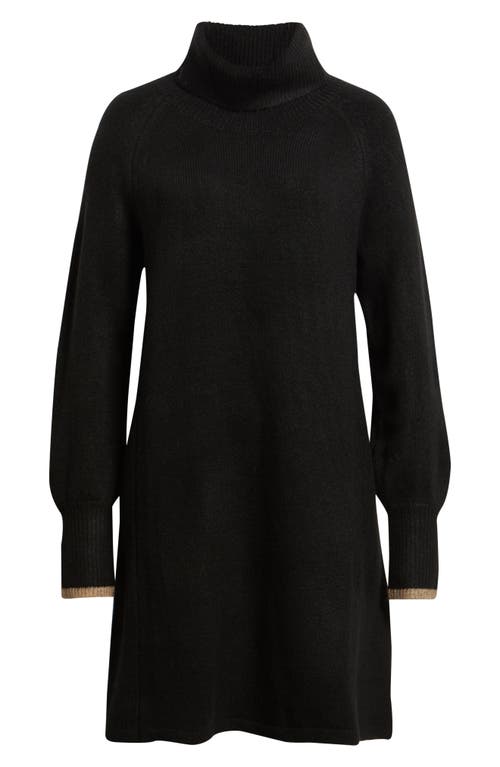 Hatley Swing Turtleneck Long Sleeve Sweater Dress In Black