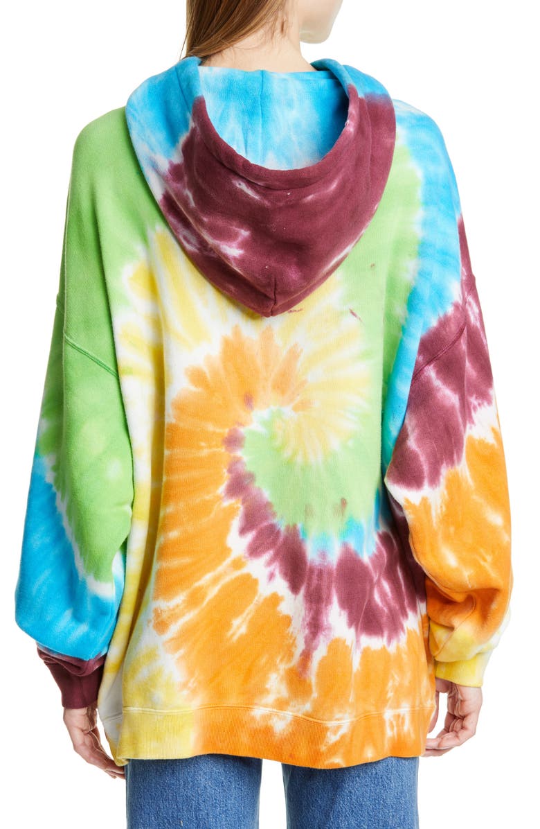 R13 Tie Dye Rainbow Hoodie, Alternate, color, 
