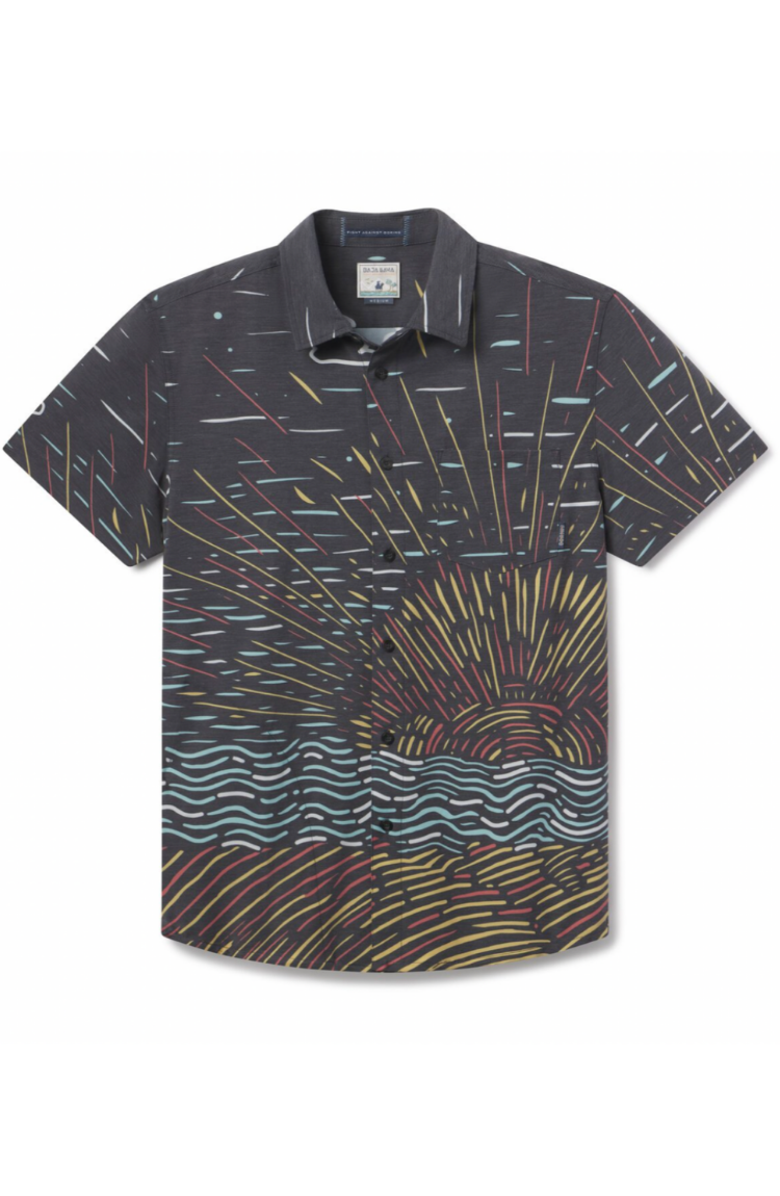 Baja Llama Sunburst - Vagabond Button Up, Main, color, Black