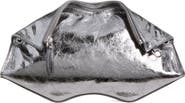 McQueen Manta Crinkled Metallic Leather Clutch