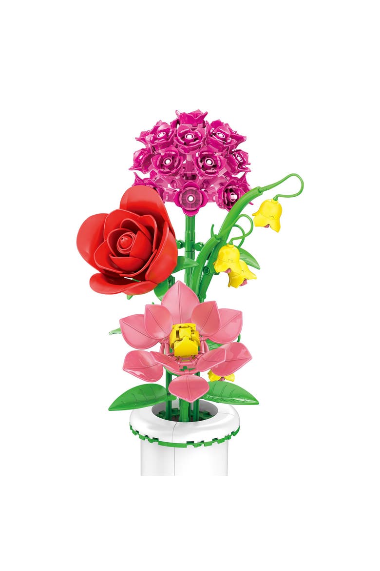 Bricktanicals Radiant Bouquet & Vase Building Set, Alternate, color, White