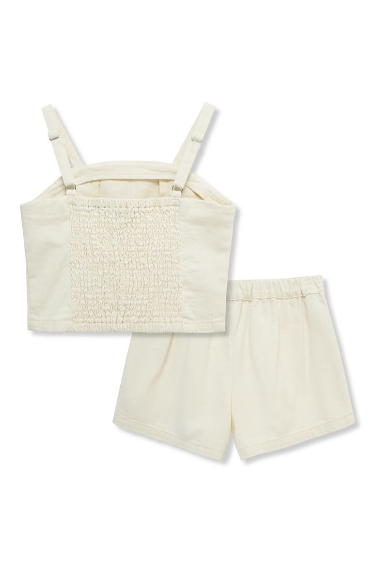 Kids' Lace-Up Tank & Shorts Set, Alternate, color, OFF-WHITE