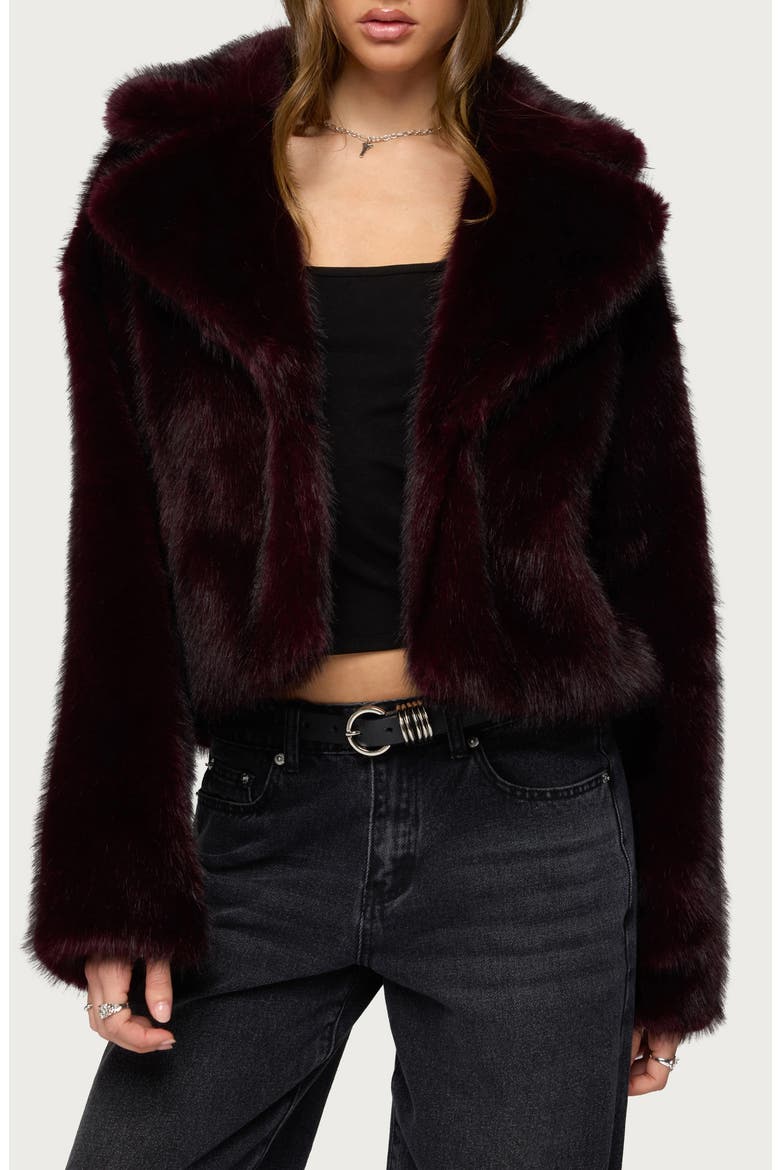 Kamilah Oversize Faux Fur Coat, Main, color, WINE