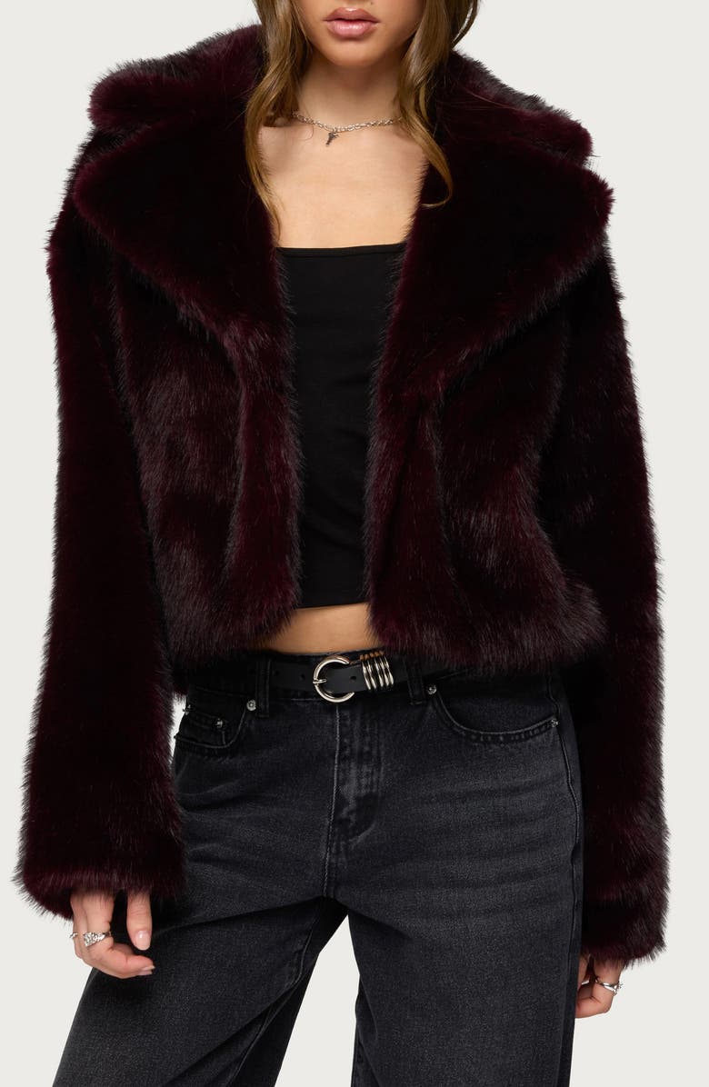 EDIKTED Kamilah Oversize Faux Fur Coat, Main, color,