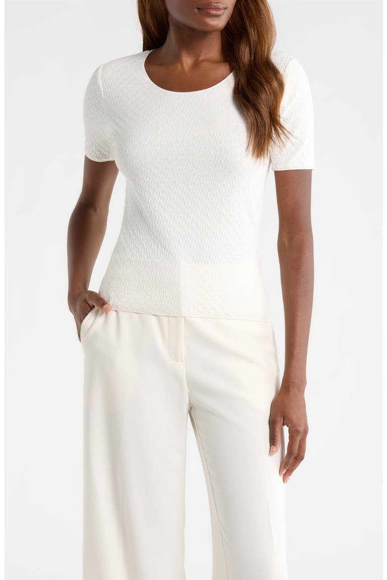 Jacquard Knit Top, Main, color, SOLID WHITE