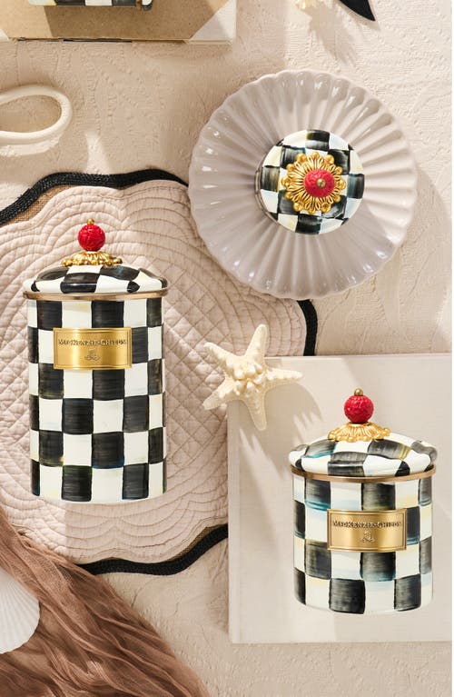 Mackenzie-childs Mackenzie Childs Courtly Check Set Of 3 Canisters In Black
