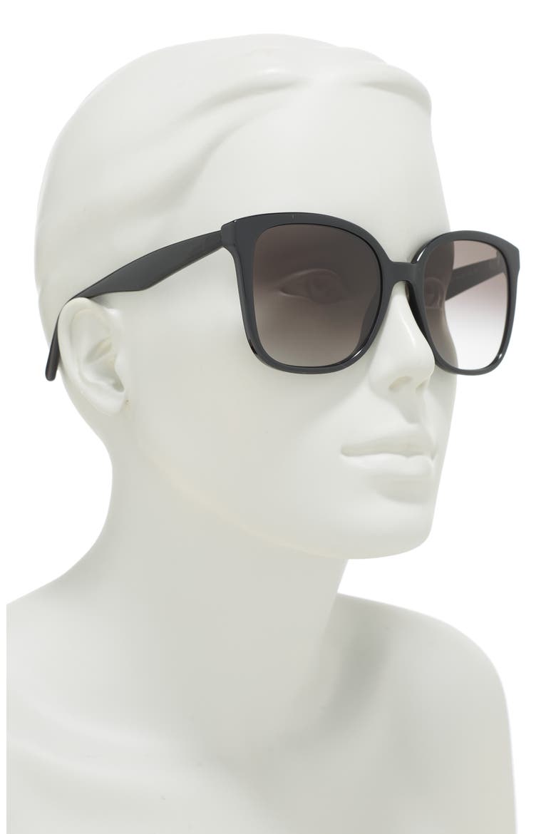 56mm Square Sunglasses, Alternate, color, BLACK