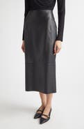 Vince Leather Midi Skirt