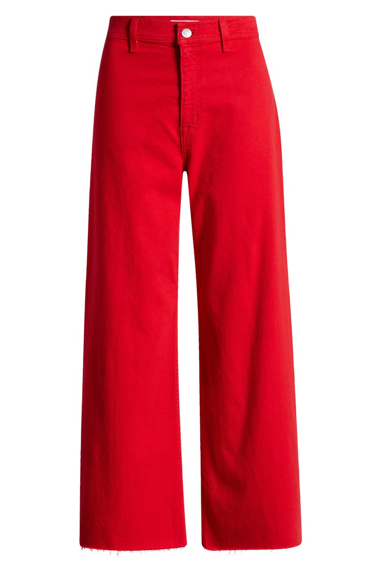 Penny High Waist Raw Hem Wide Leg Jeans, Alternate, color, RUBY