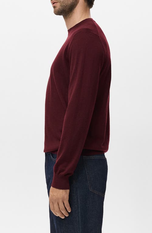Mango Crewneck Wool Sweater In Burgundy