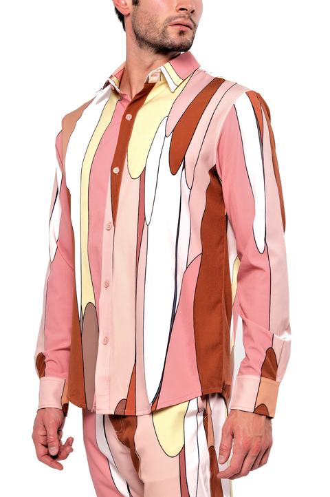 Men's Retro Drip Long Sleeve Shirt