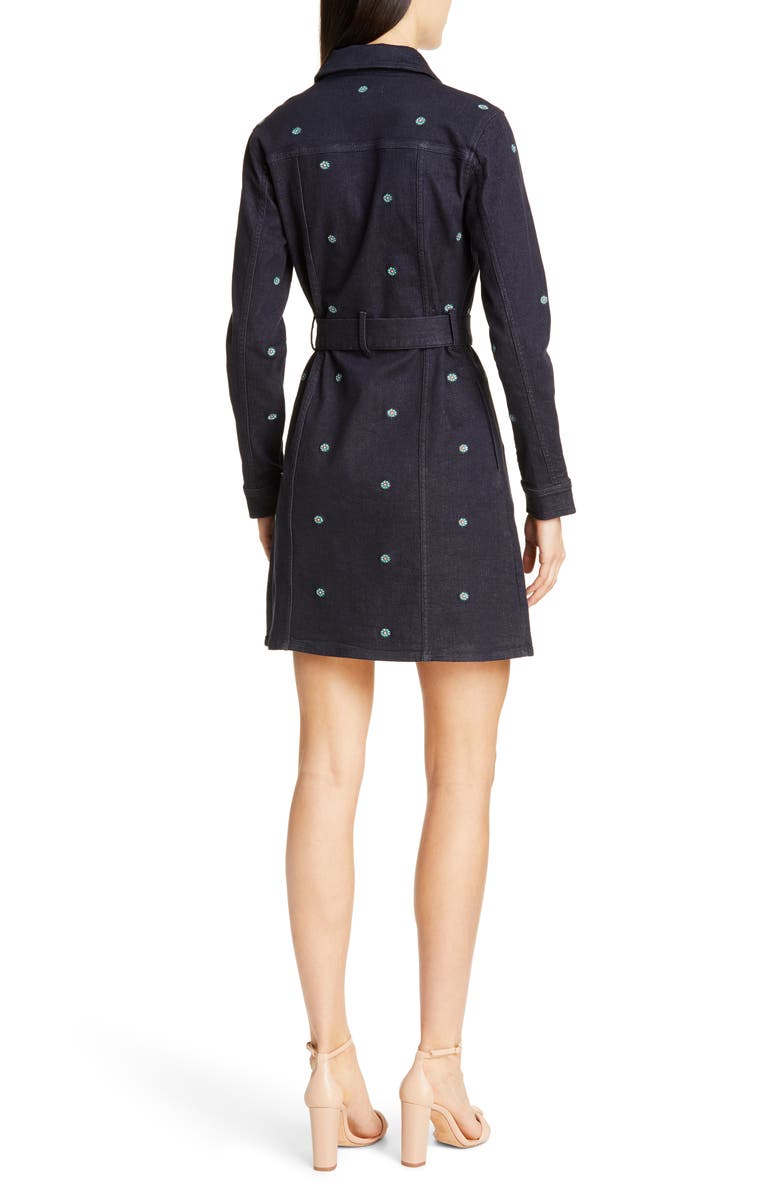 Ted Baker London Colour by Numbers Rosarie Embroidered Denim Shirtdress, Alternate, color, 