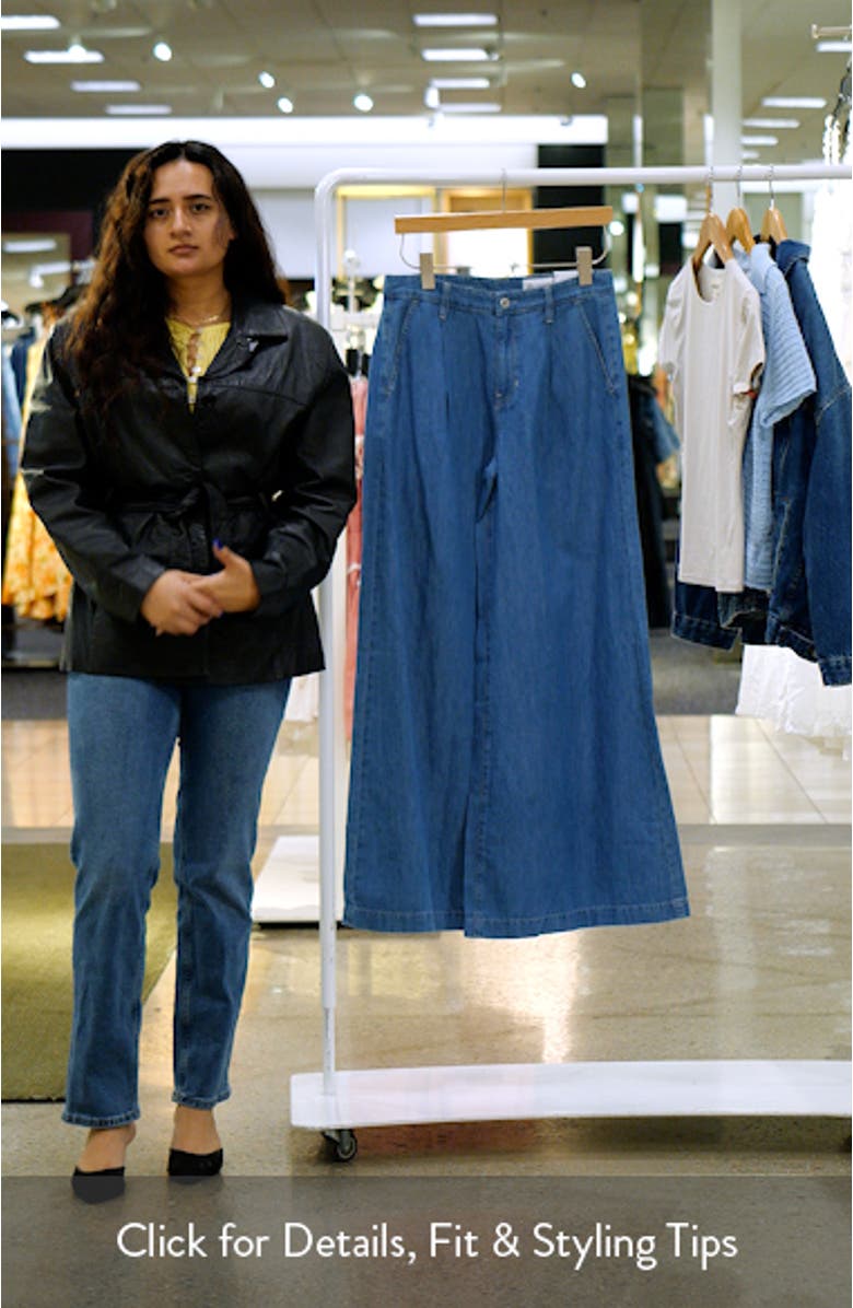 Melinda Pleated Wide Leg Jeans, sales video thumbnail