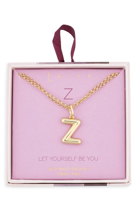 Lowercase Initial Bubble Pendant Necklace