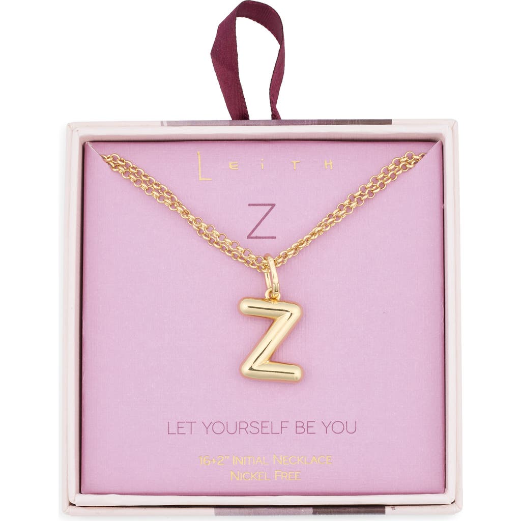 Leith Lowercase Initial Bubble Pendant Necklace In Gold