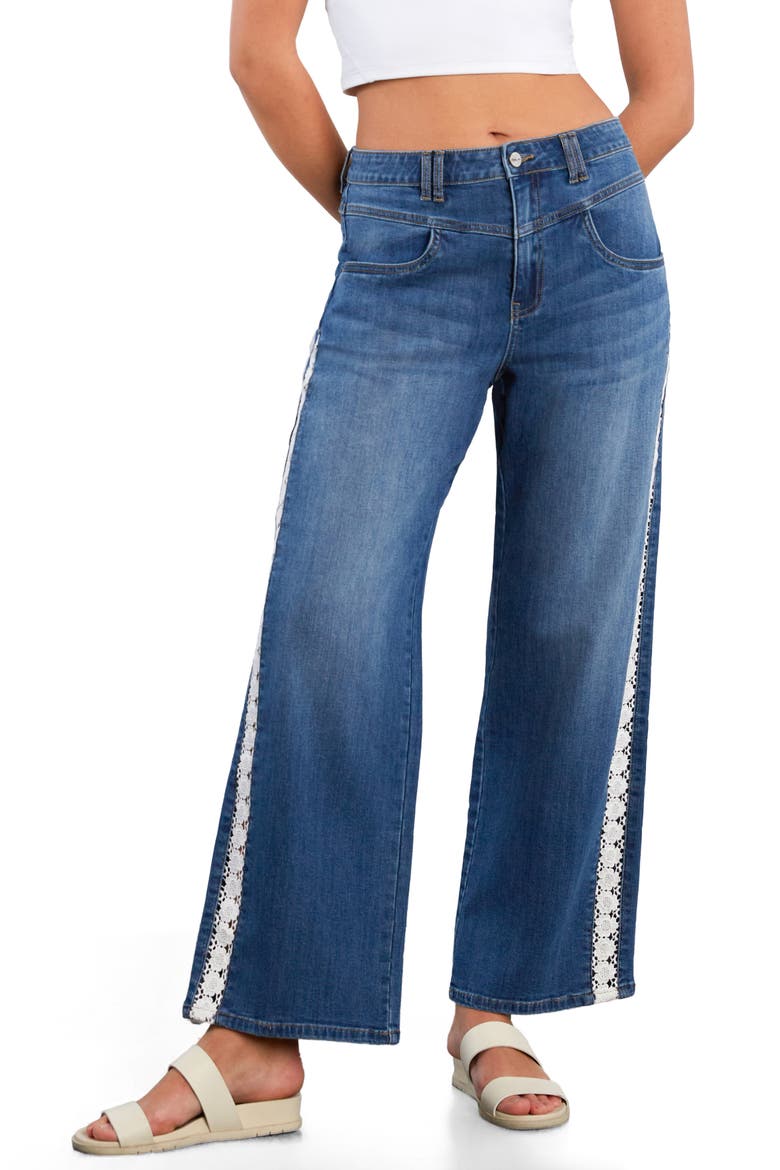 Dasis Chain Inset Barrel Leg Jeans, Alternate, color, EMMA BLUE