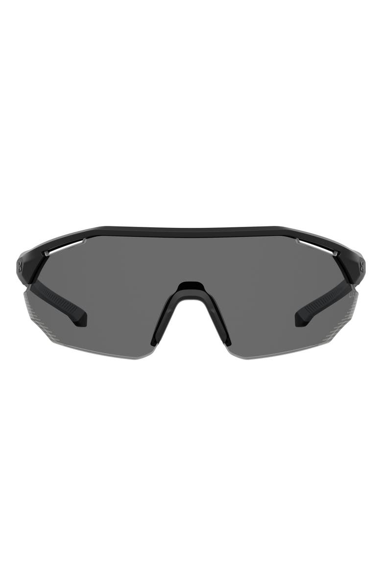 Under Armour 99mm Gradient Mask Sunglasses, Main, color, Matte Black