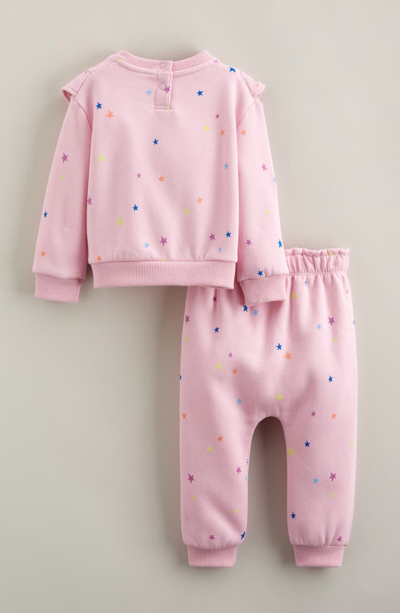 Tucker + Tate Ruffle Fleece Sweatshirt & Joggers Set, Alternate, color, Pink Lavender Cheerful Stars