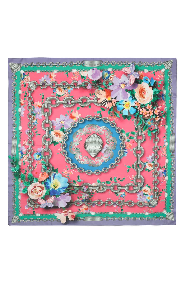Kurt Geiger London Chain Print Large Square Scarf, Alternate, color,