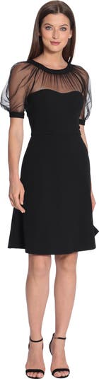 Mesh Illusion Short Sleeve Dress